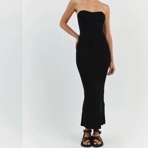 DISSH Raven Black Bandeau Midi Dress